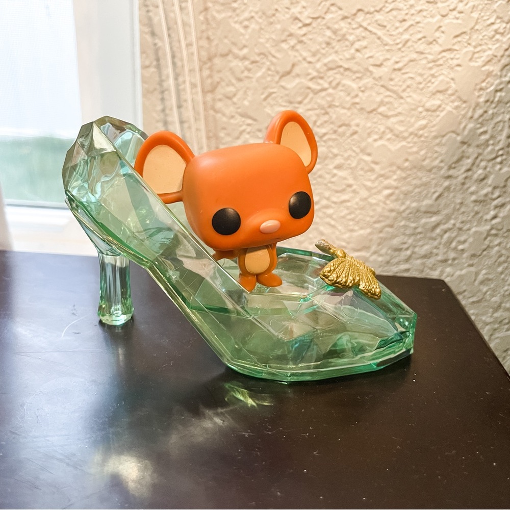 Disney Funko Pop Live Action Cinderella Slipper and Jaq - used- no box